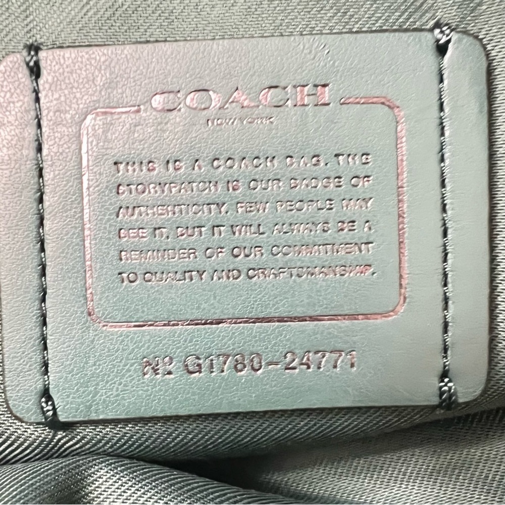 COACH Turnlock Hobo Shoulder Bag green Leather Large 24771 - Picture 13 of 13